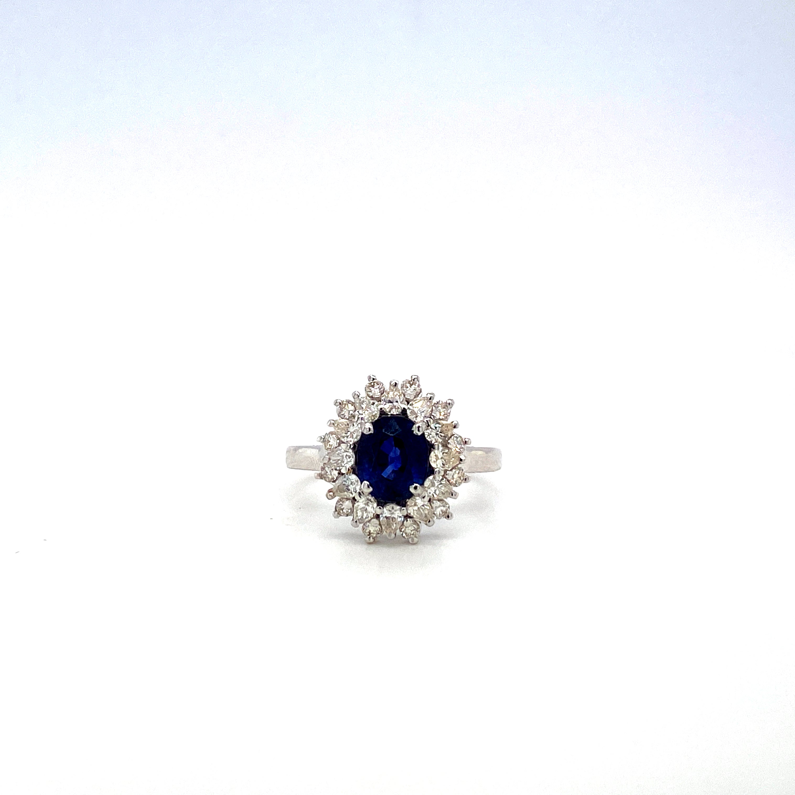 Sapphire and Diamond Ring in 18K White Gold - KGR 16665