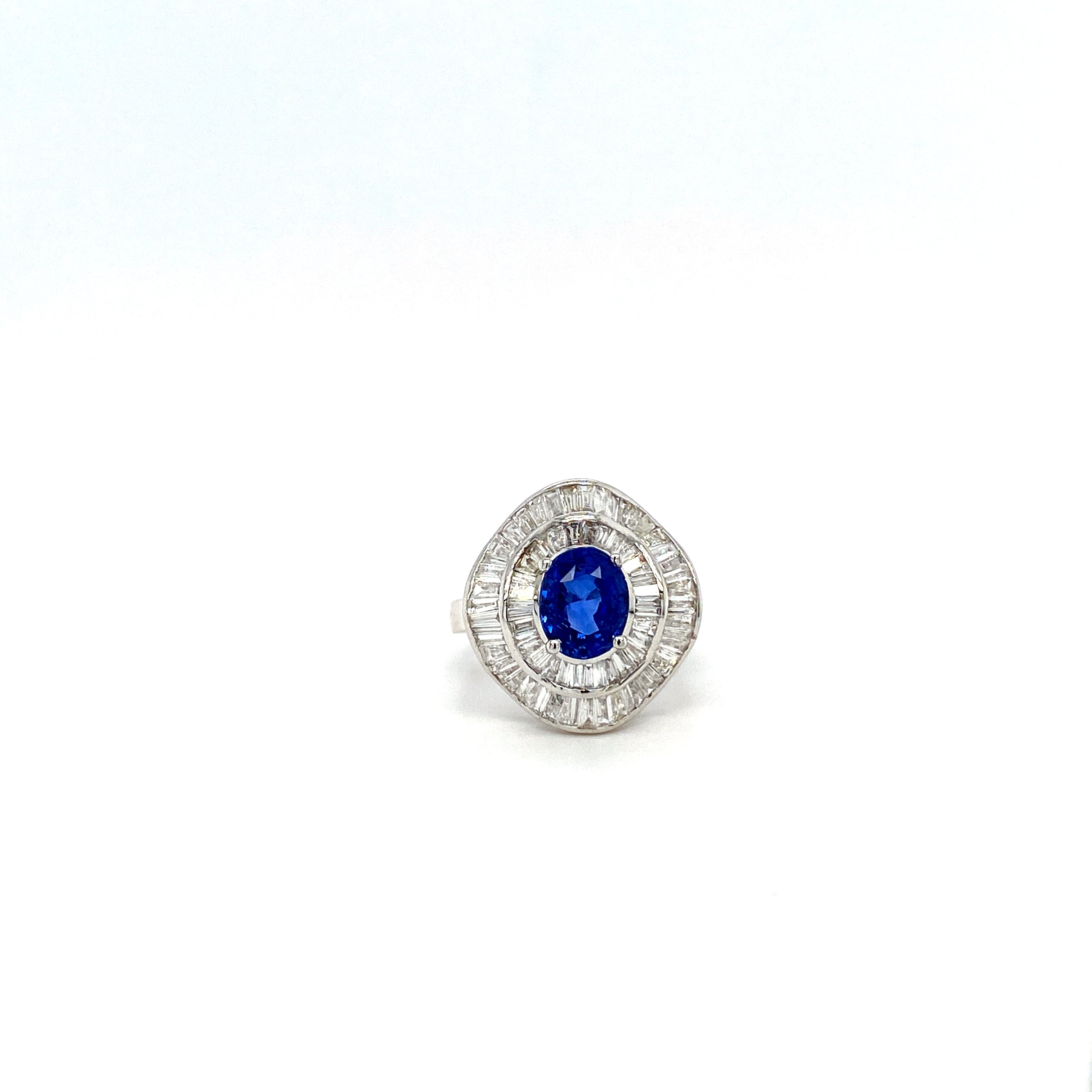 Sapphire and Diamond Ring in 18K White Gold - KGR 16668