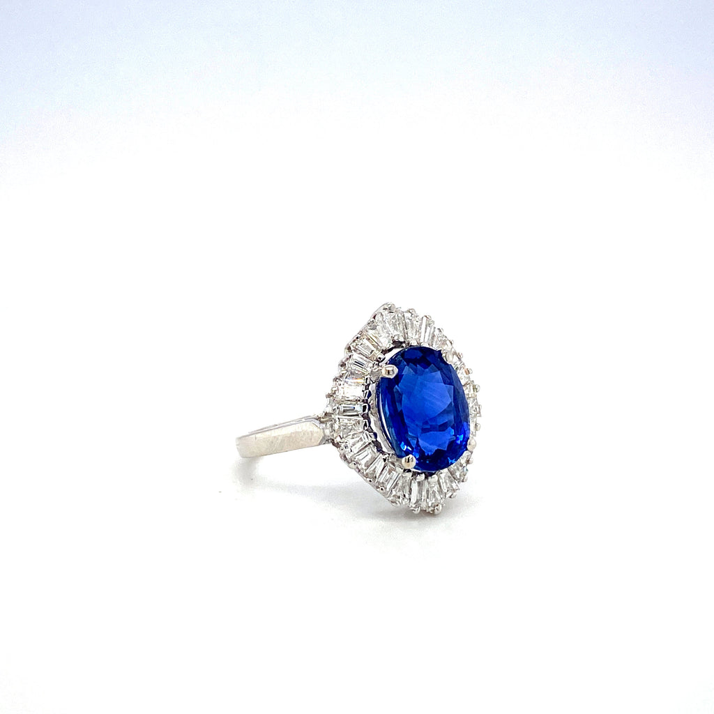Sapphire and Diamond Ring in 18K White Gold - KGR 16671