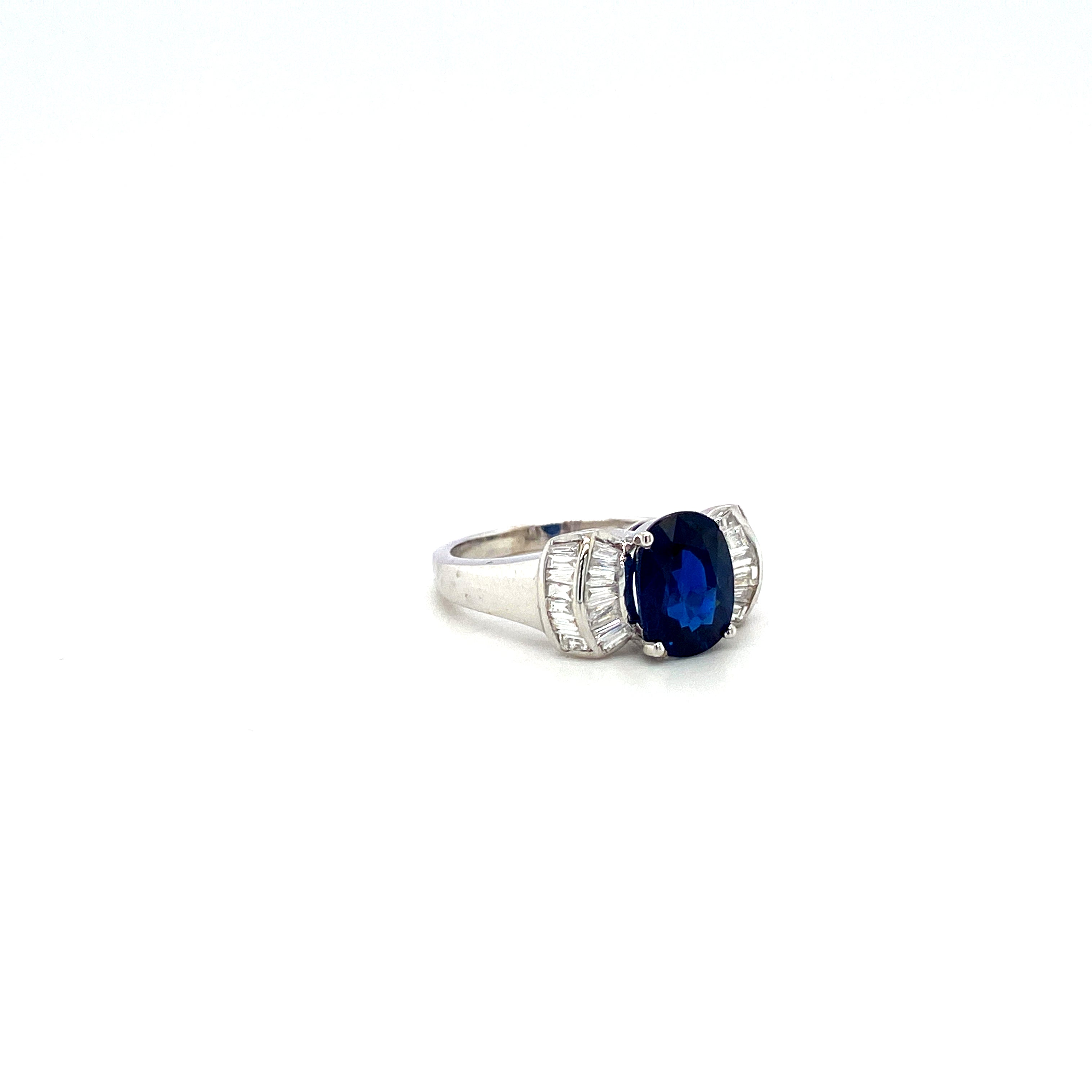 Sapphire and Diamond Ring in 18K White Gold - KGR 16682