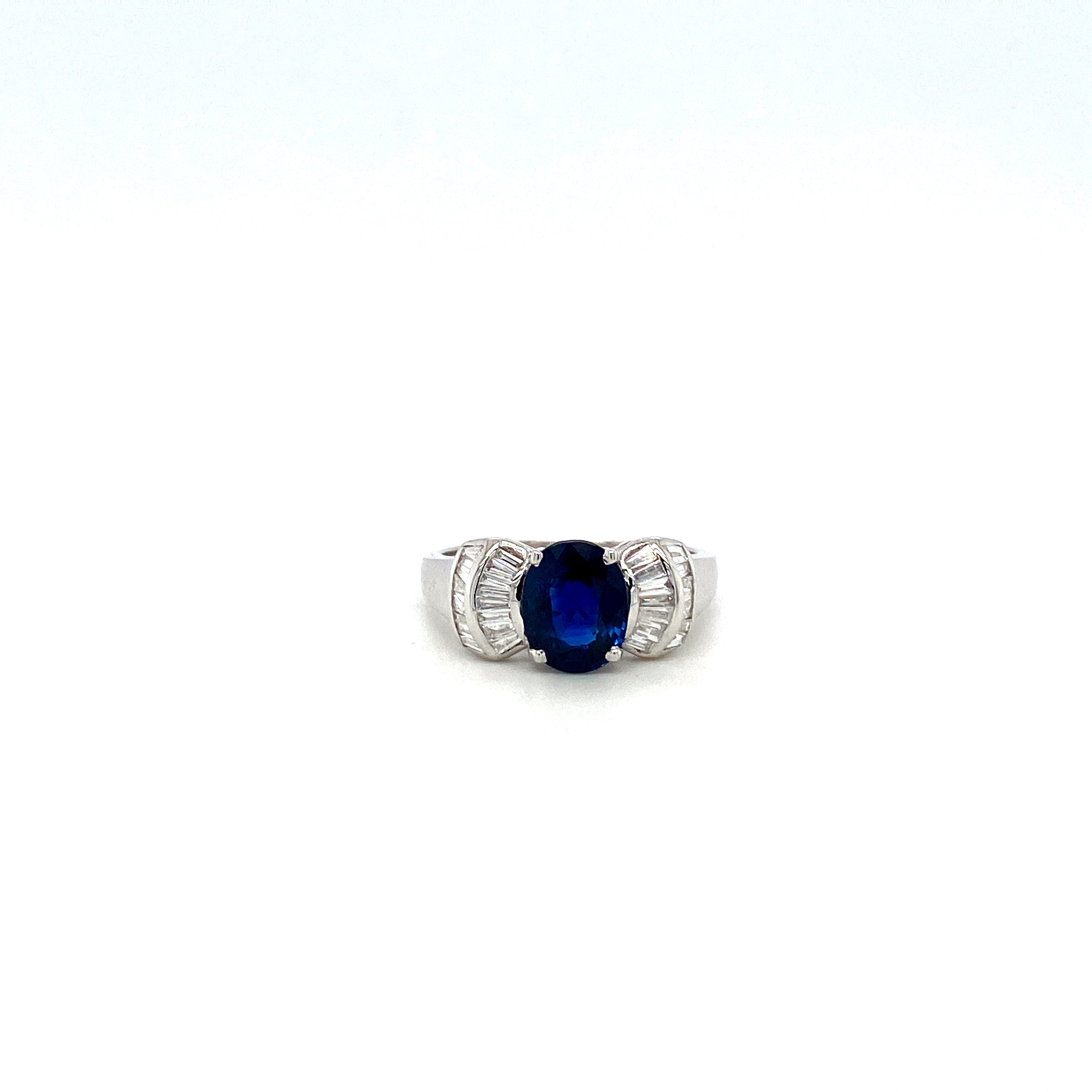 Sapphire and Diamond Ring in 18K White Gold - KGR 16683