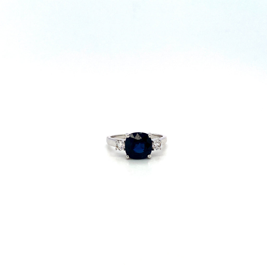 Sapphire and Diamond Ring in 18K White Gold - KGR 16914