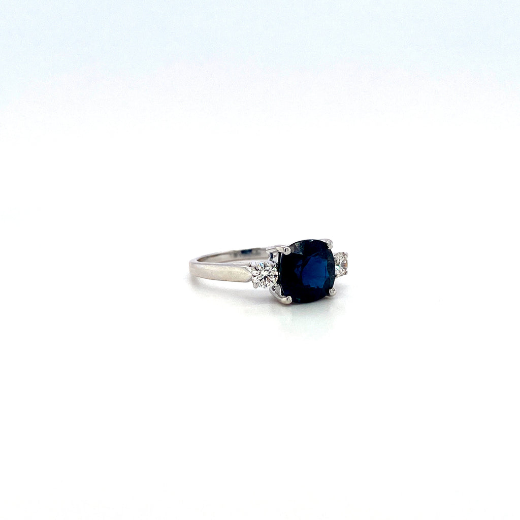 Sapphire and Diamond Ring in 18K White Gold - KGR 16914