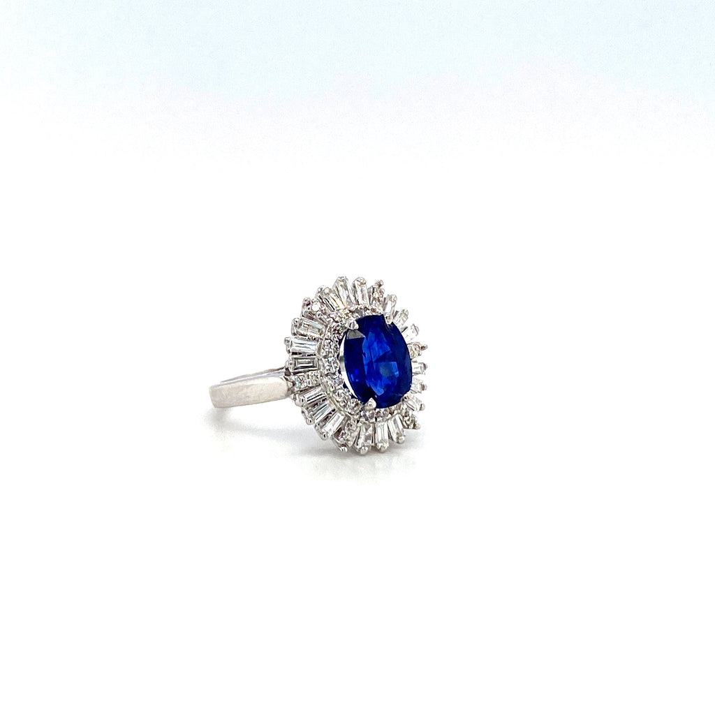 Sapphire and Diamond Ring in 18K White Gold - KGR 16916