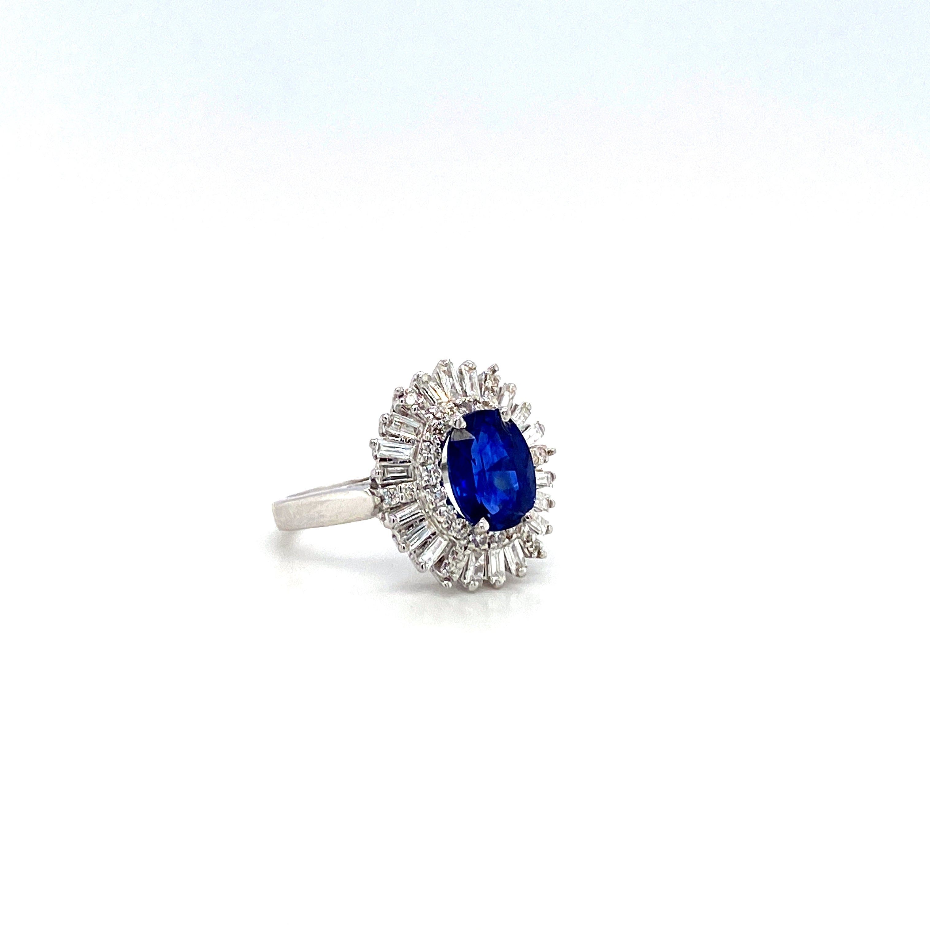 Sapphire and Diamond Ring in 18K White Gold - KGR 16916