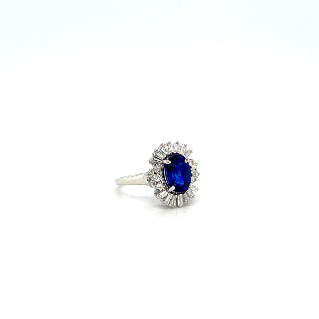 Sapphire and Diamond Ring in 18K White Gold - KGR 16917
