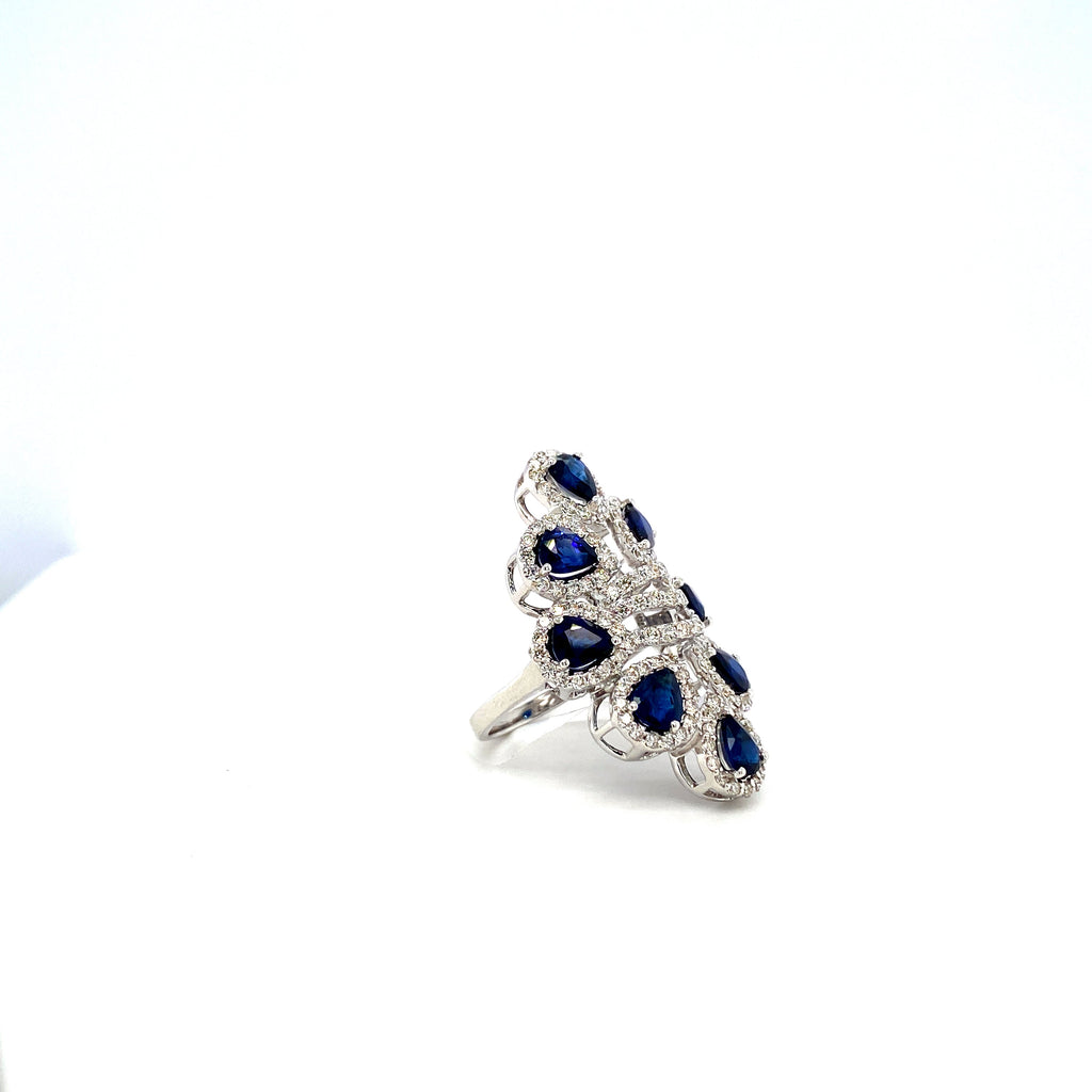 Sapphire and Diamond Ring in 18K White Gold - KGR 16919