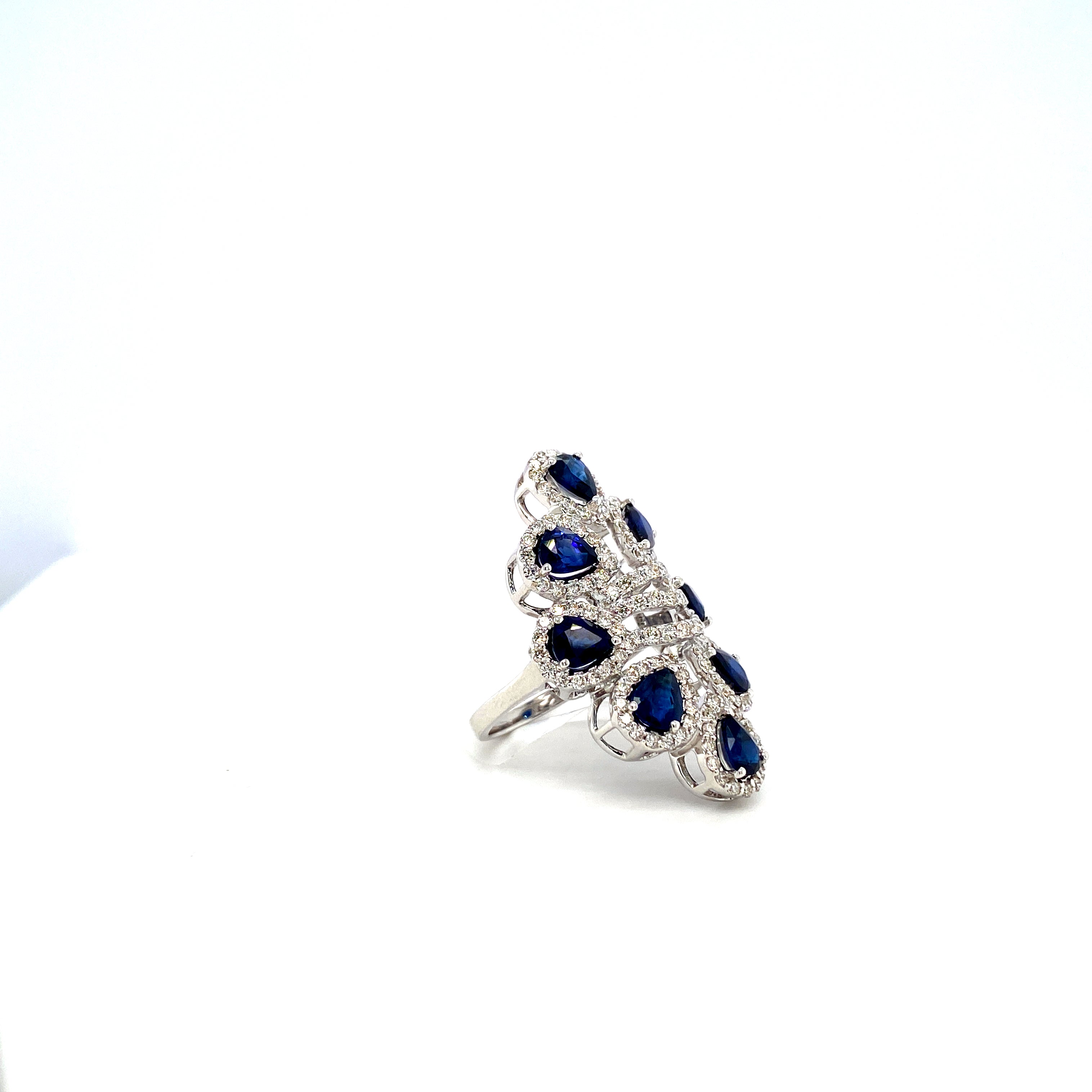 Sapphire and Diamond Ring in 18K White Gold - KGR 16919