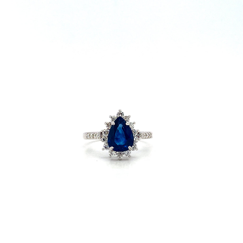 Sapphire and Diamond Ring in 18K White Gold - KGR 17096
