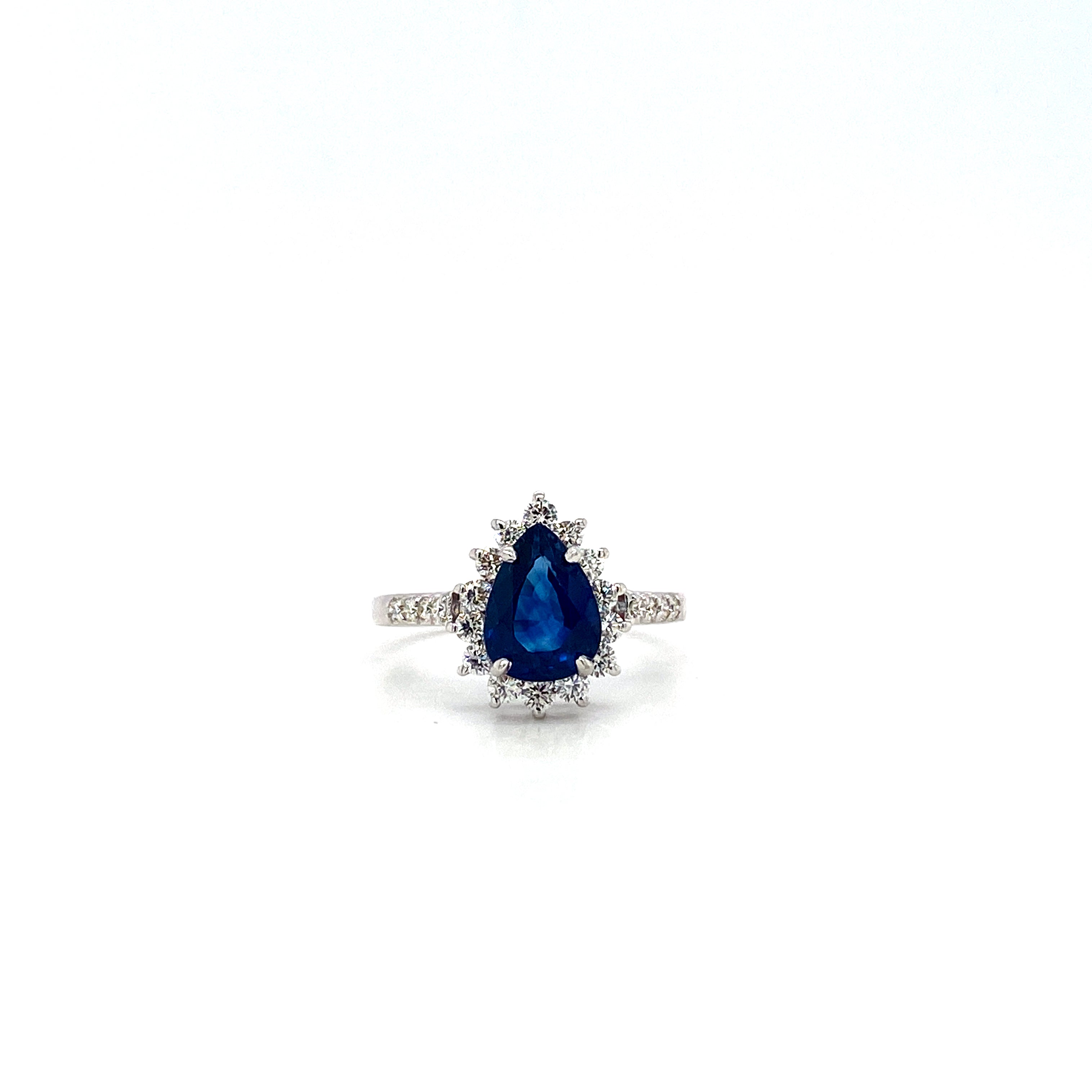 Sapphire and Diamond Ring in 18K White Gold - KGR 17096
