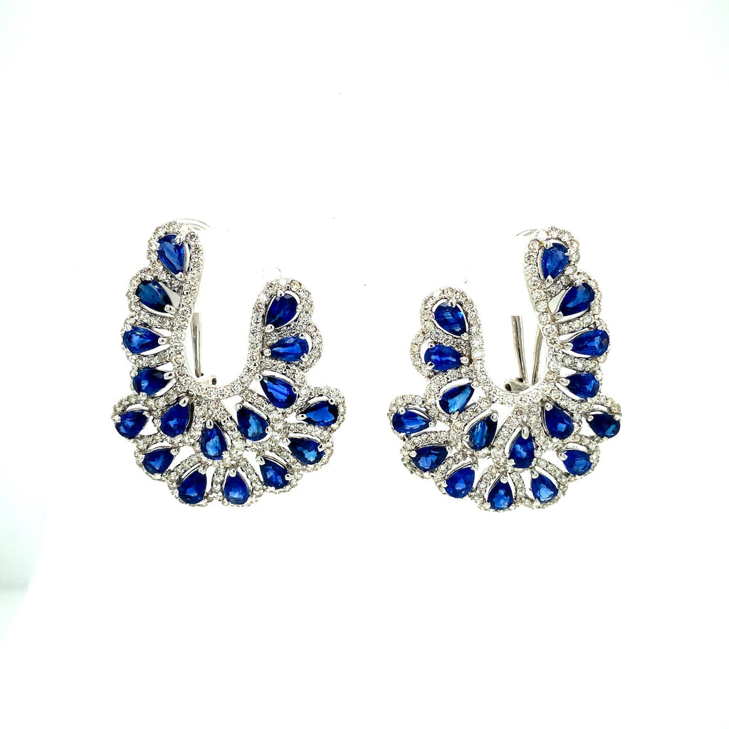 Sapphire and Diamond Earrings in 18K White Gold - KGT 32274