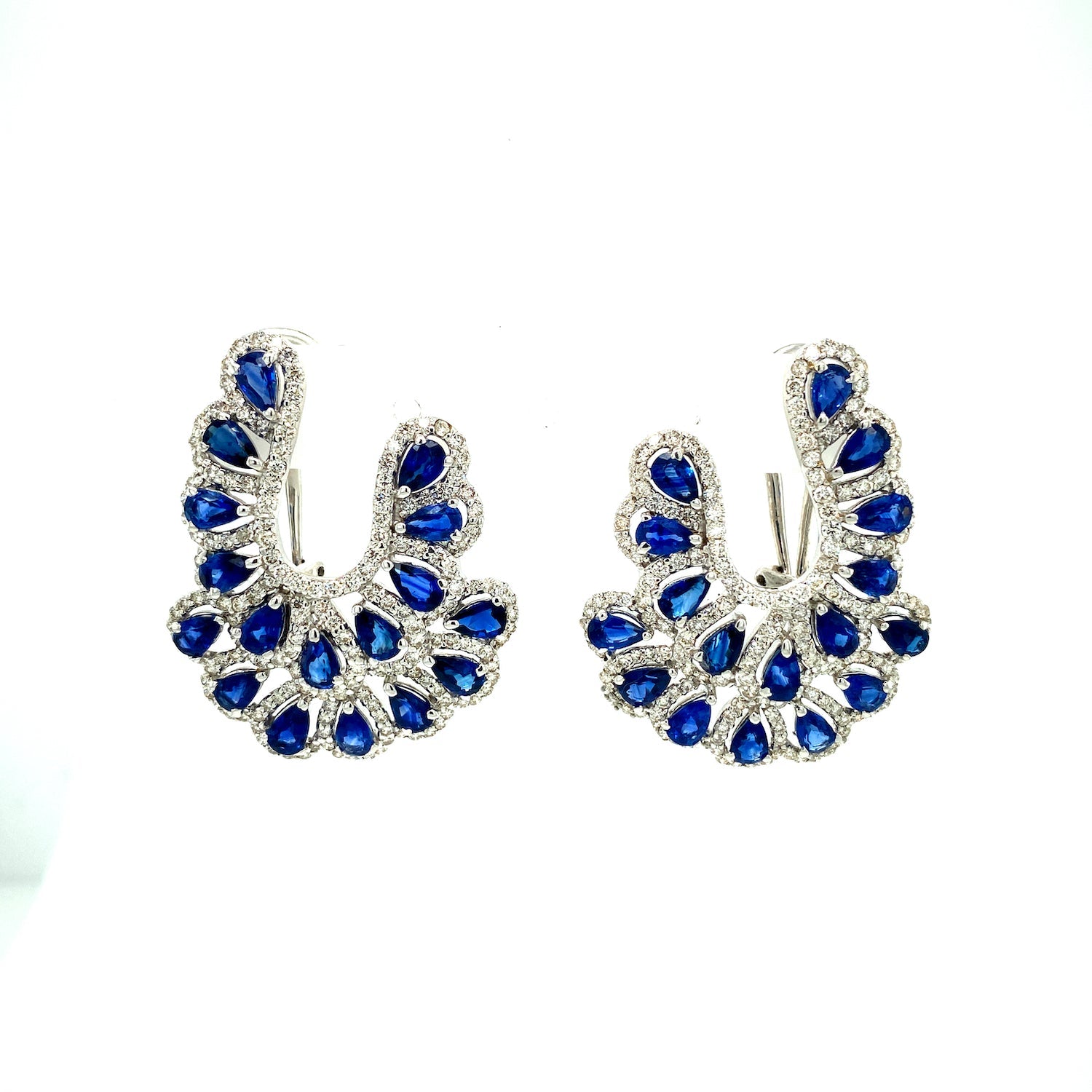 Sapphire and Diamond Earrings in 18K White Gold - KGT 32274
