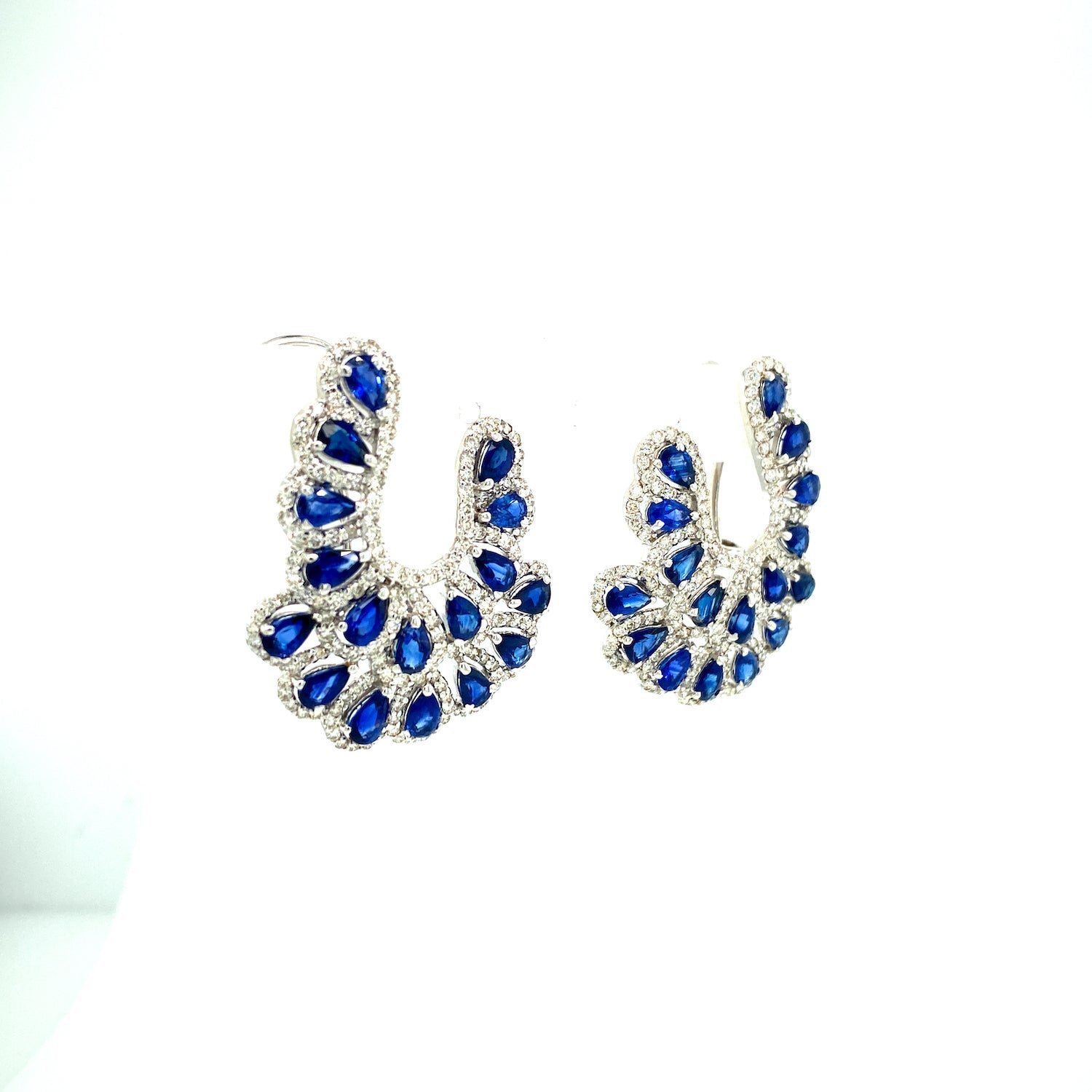 Sapphire and Diamond Earrings in 18K White Gold - KGT 32274