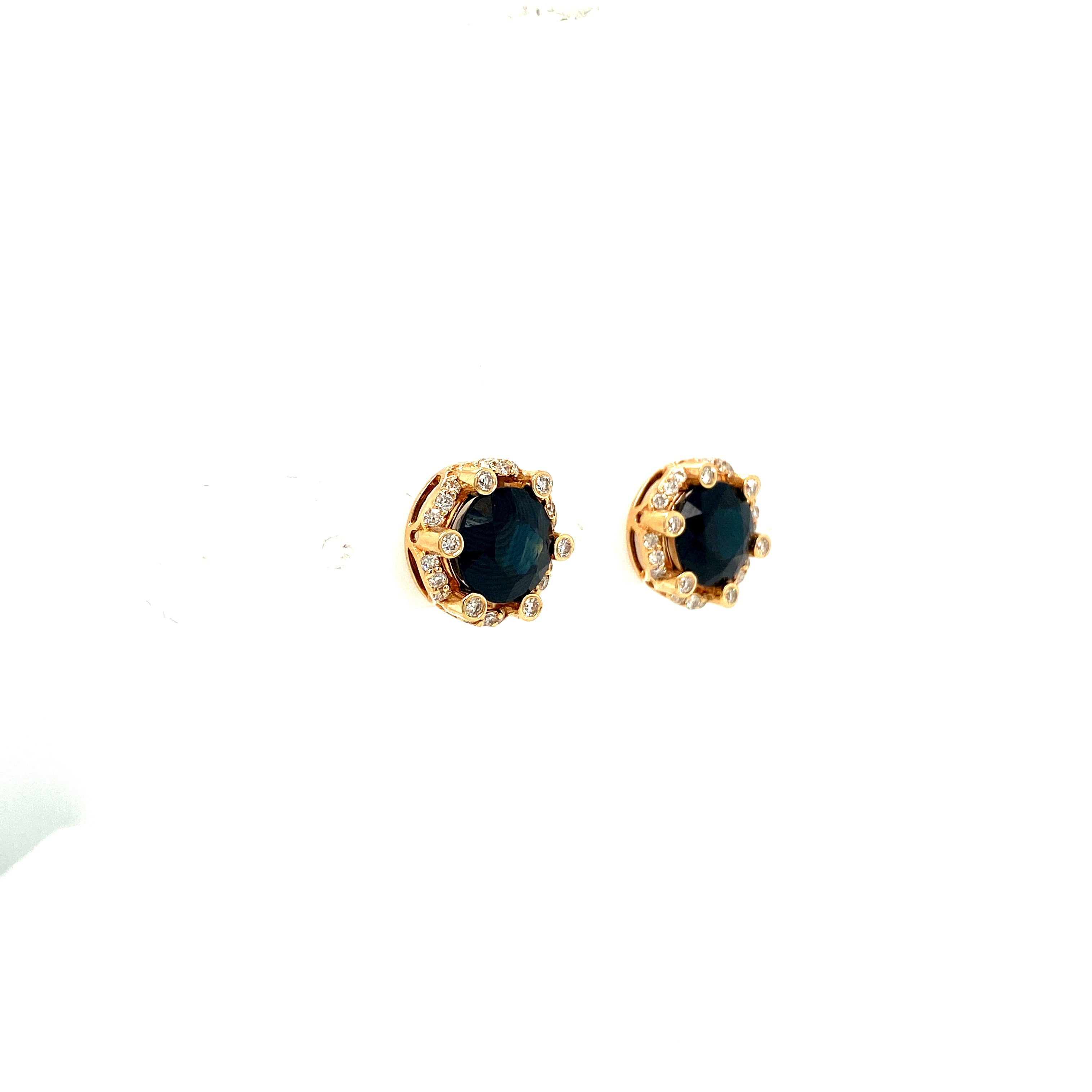 Sapphire and Diamond Earrings in 14K Yellow Gold - KGT 32472