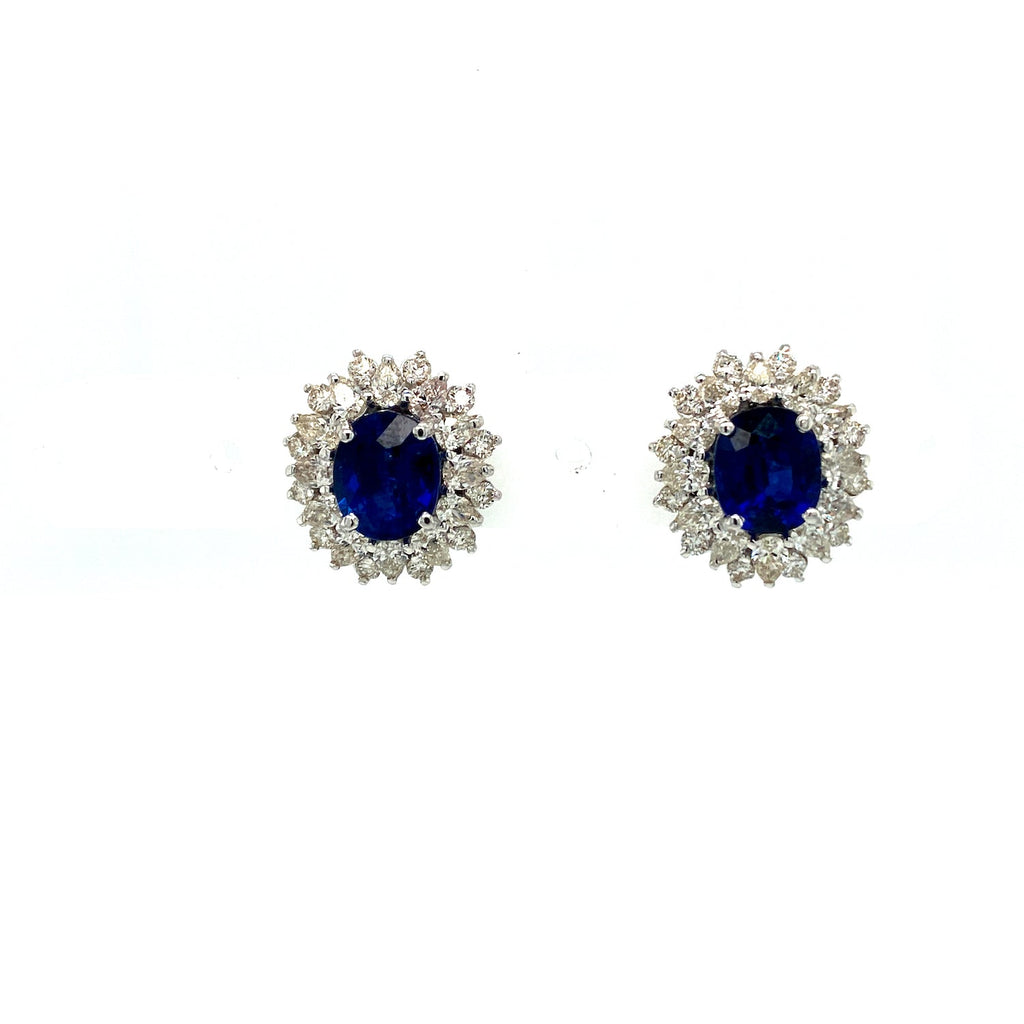 Sapphire and Diamond Earrings in 18K White Gold - KGT 33360