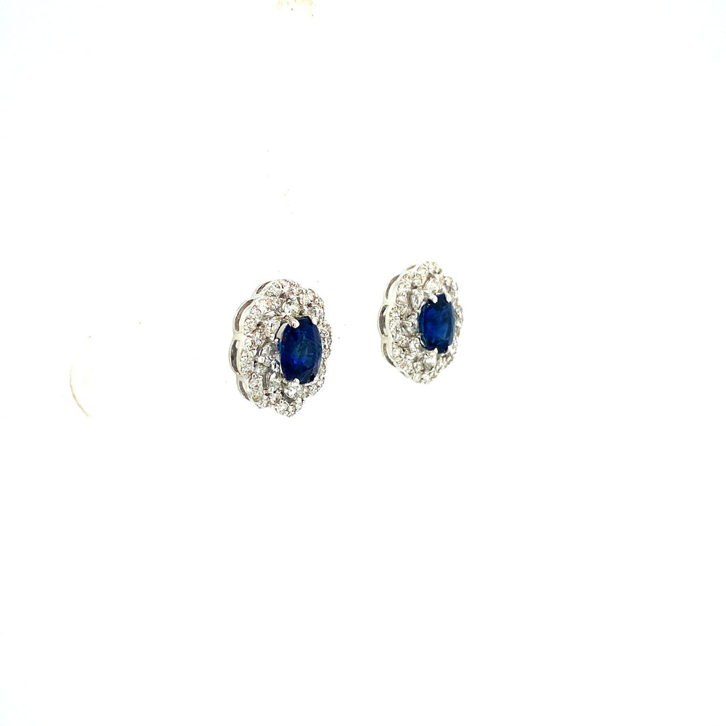 Sapphire and Diamond Earrings in 18K White Gold - KGT 33361