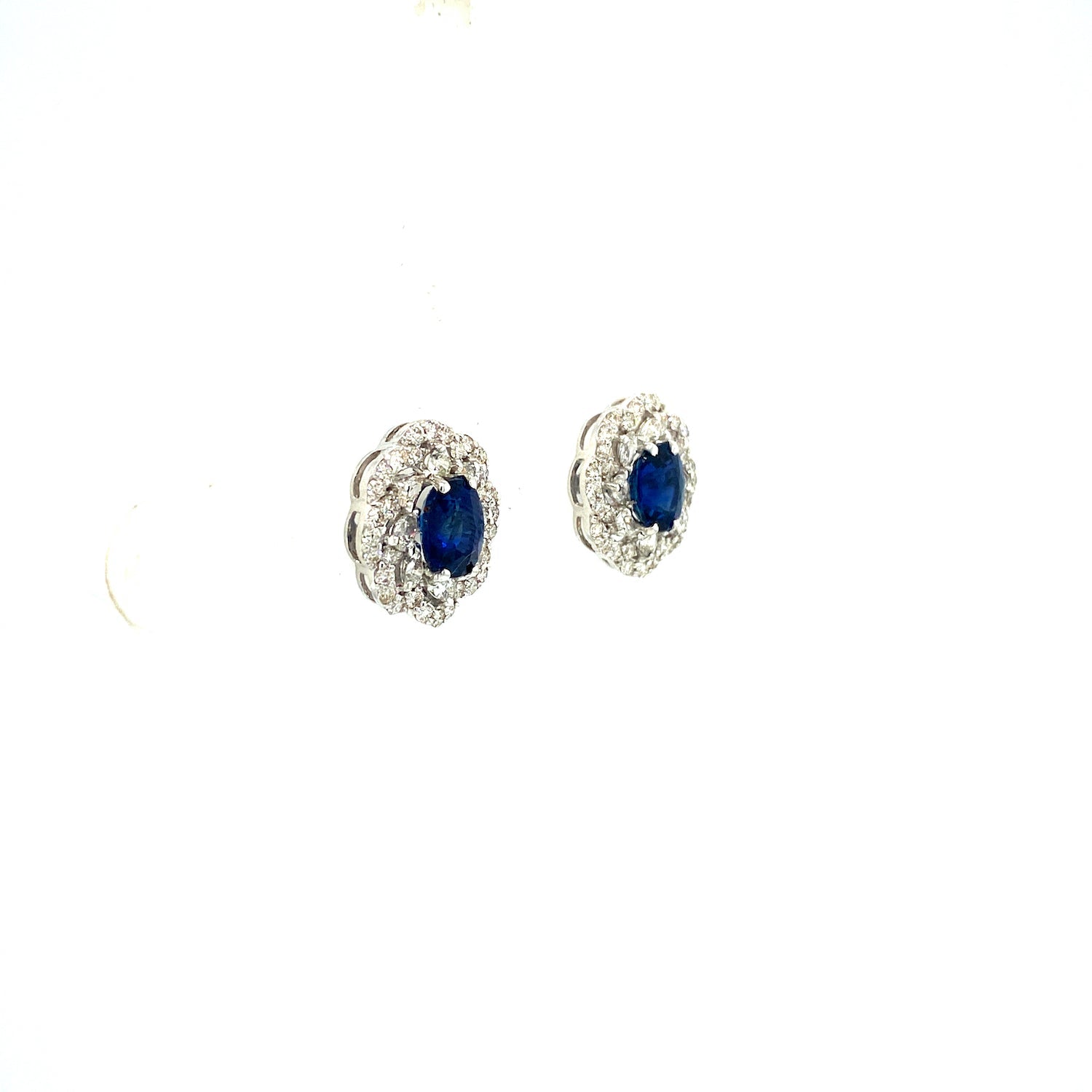 Sapphire and Diamond Earrings in 18K White Gold - KGT 33361