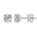 0.5 Carat Lab Grown Diamond Earrings (Total 1 Carat) 14K White Gold LGE001_2