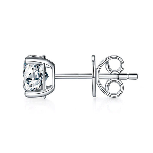 1 Carat Lab Grown Diamond Earrings (1 Piece) Unisex 14K White Gold LGE002_1