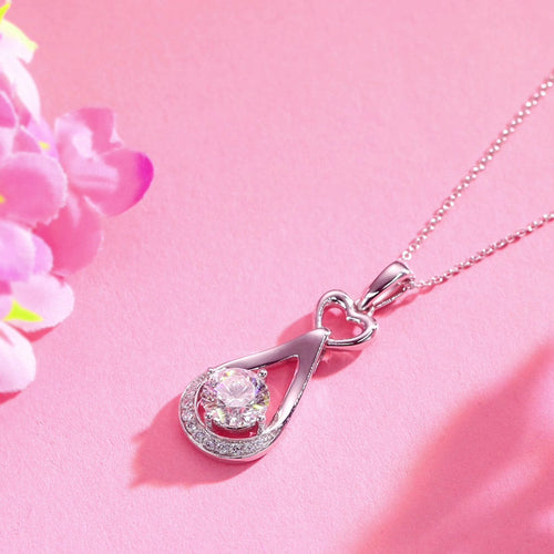 1 Carat Lab Grown Diamond Pendant Necklace 14K White Gold LGN001