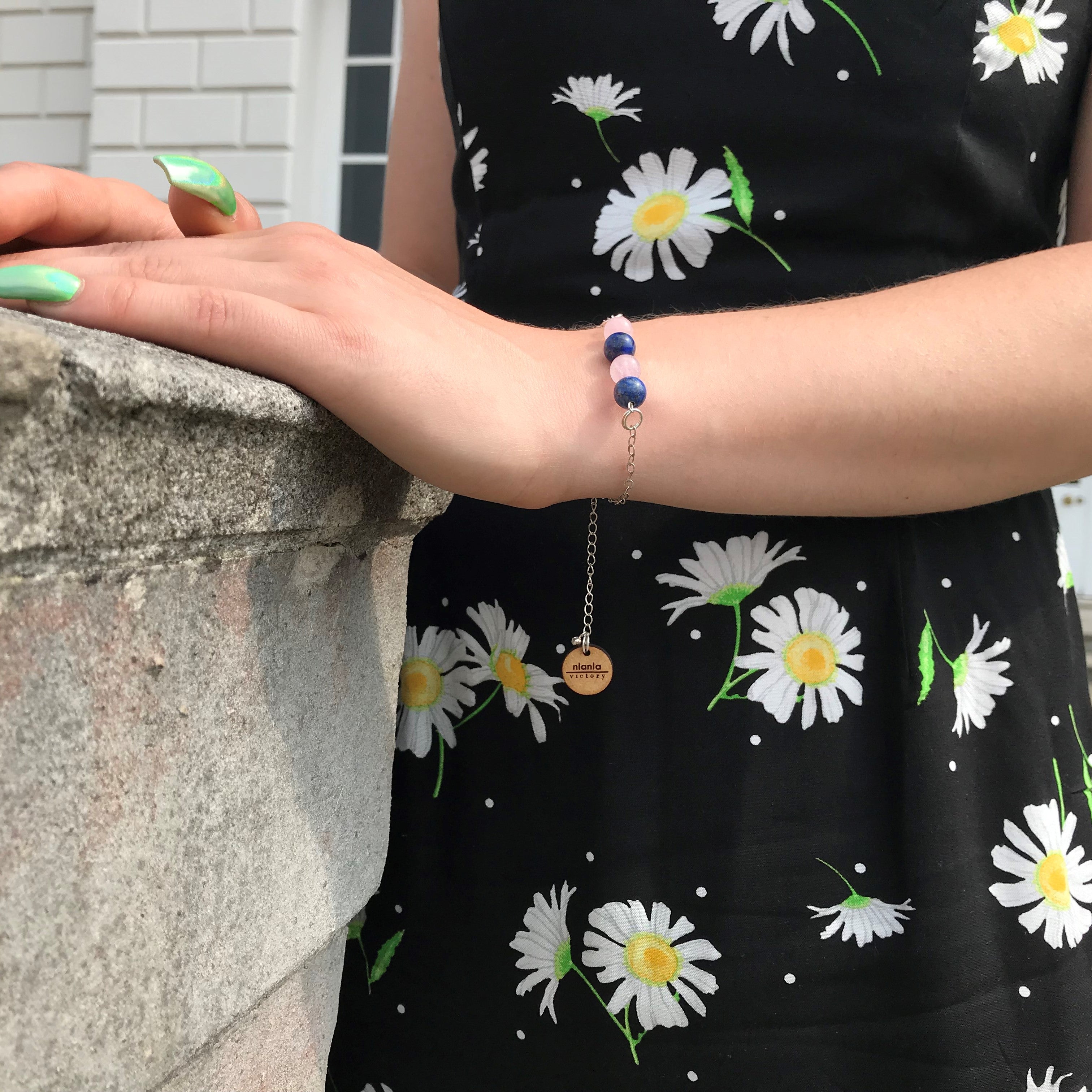 Rose Quartz and Lapis Lazuli Bracelet, Friendship Bracelet | by nlanlaVictory