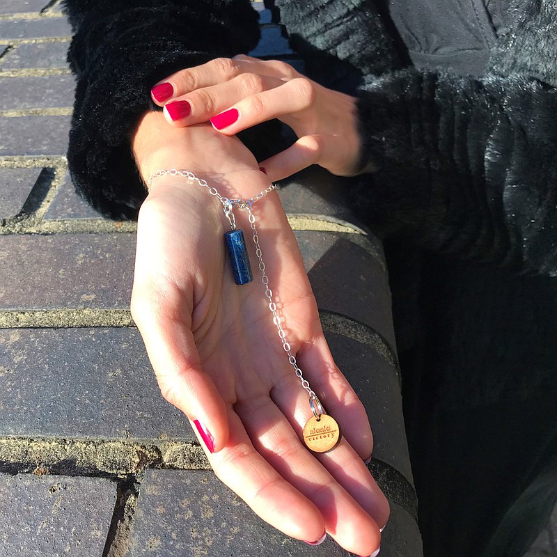 Lapis Lazuli Bracelet, Gemstone Bracelet, Sterling Silver Bracelet, Minimalist Bracelet | by nlanlaVictory