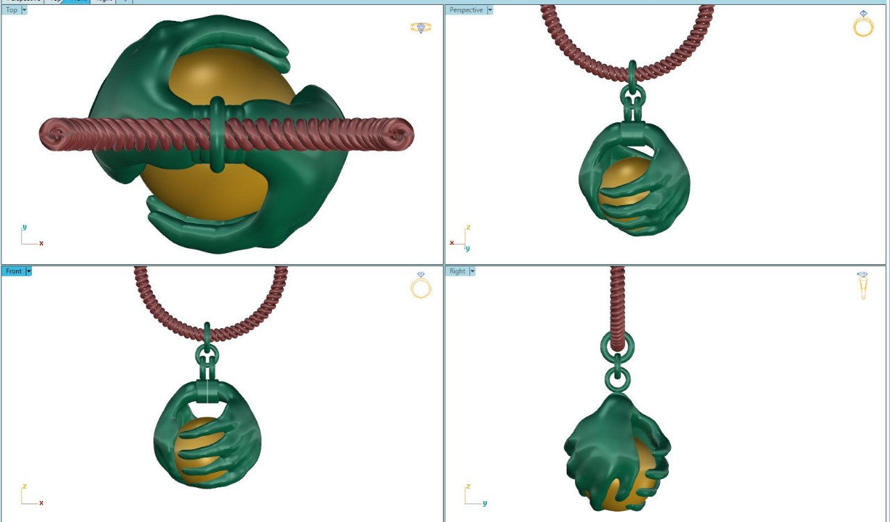 Leona's Healing Hands, Locket for Crystals or Essential Oils, 14K Gold