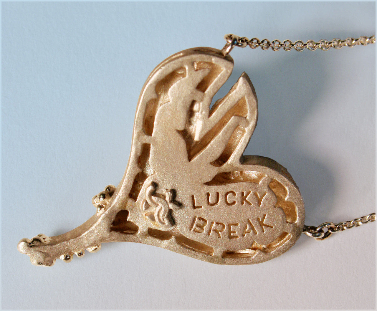 Hearts-Lucky Break Necklace-Large-18K Gold with Overflowing Diamonds