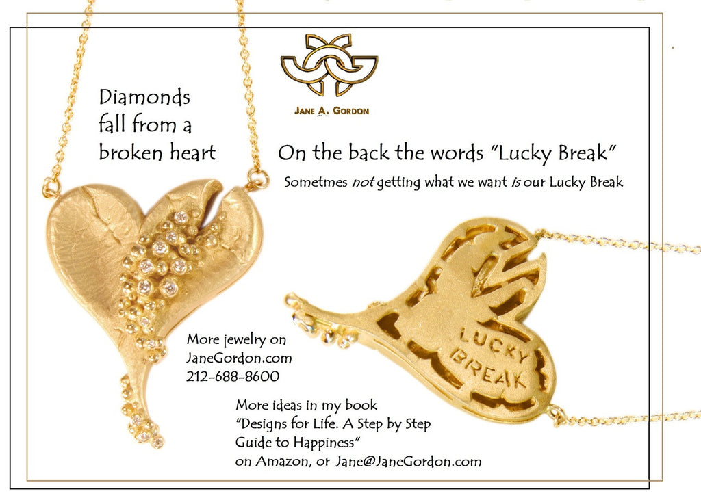 Hearts-Lucky Break Necklace-Large-18K Gold with Overflowing Diamonds
