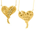 Hearts-Lucky Break Necklace-Large-18K Gold with Overflowing Diamonds