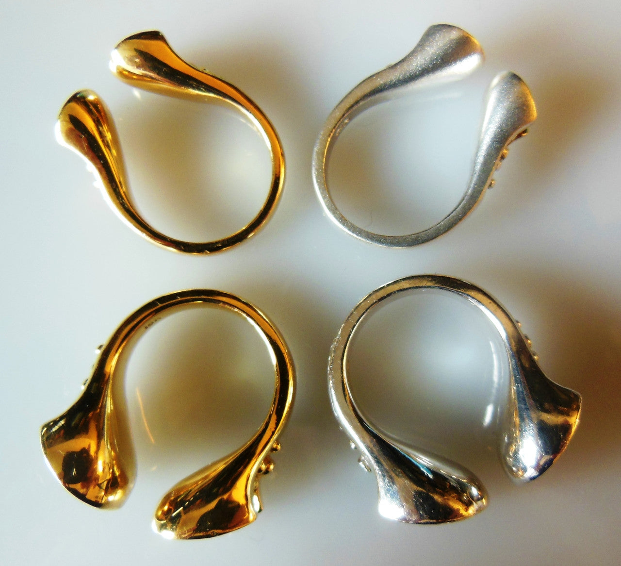 Equestrian "Lucky You" Horseshoe Ring- 14K Gold with Diamonds- Large Version