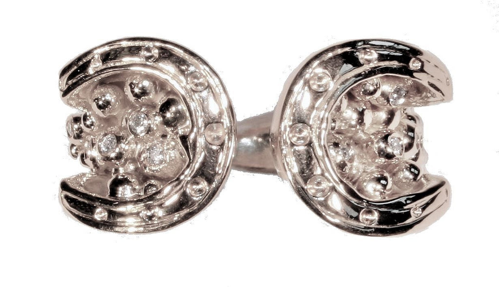 Equestrian "Lucky You" Horseshoe Ring-18K Gold with Diamonds. Large version.