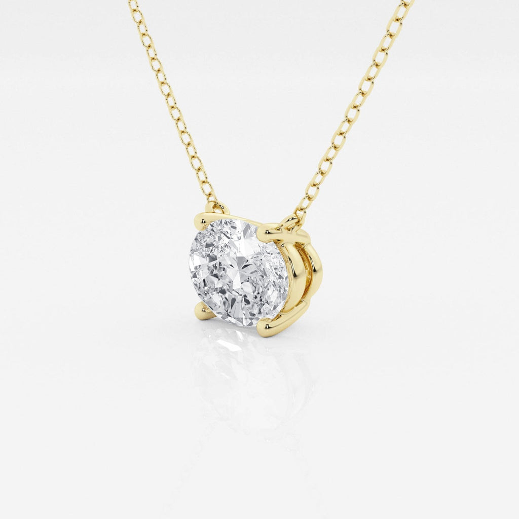 2.00 CTW AGI Certified Oval Lab Grown Diamond Solitaire Pendant - Choice of 14k Yellow or White Gold-1