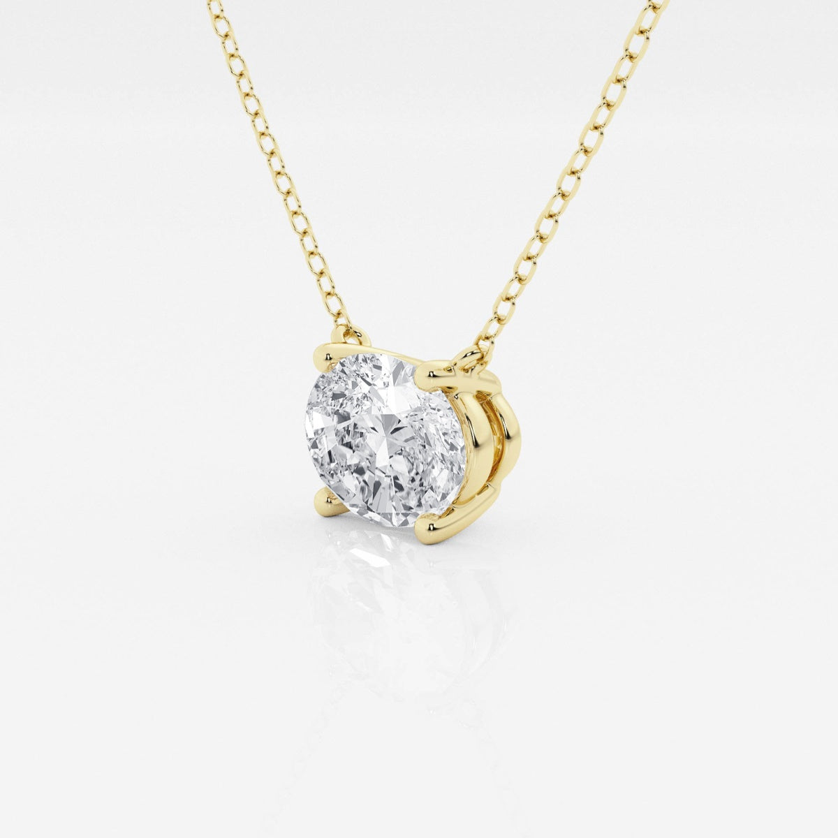 2.00 CTW AGI Certified Oval Lab Grown Diamond Solitaire Pendant - Choice of 14k Yellow or White Gold-1