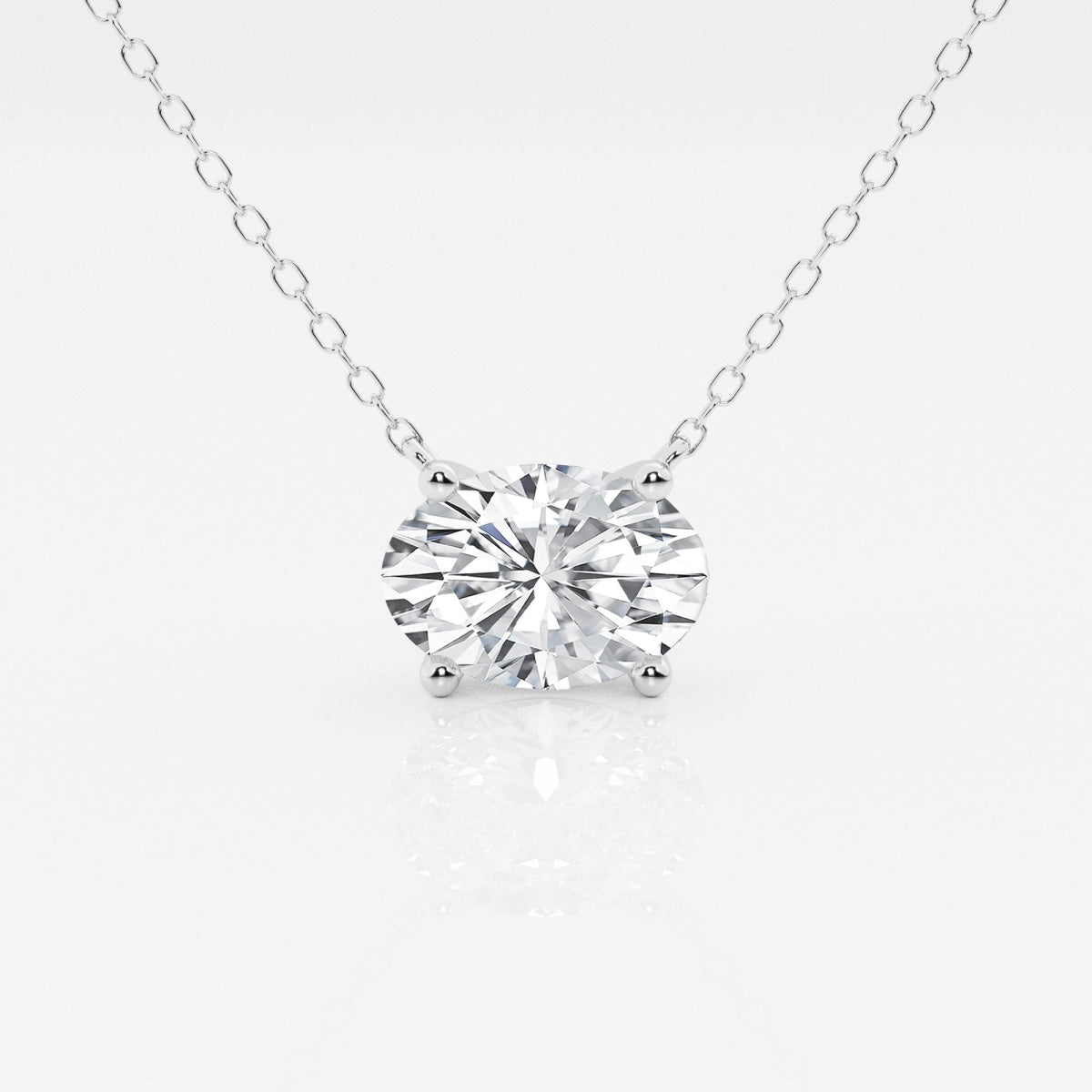 2.00 CTW AGI Certified Oval Lab Grown Diamond Solitaire Pendant - Choice of 14k Yellow or White Gold-2