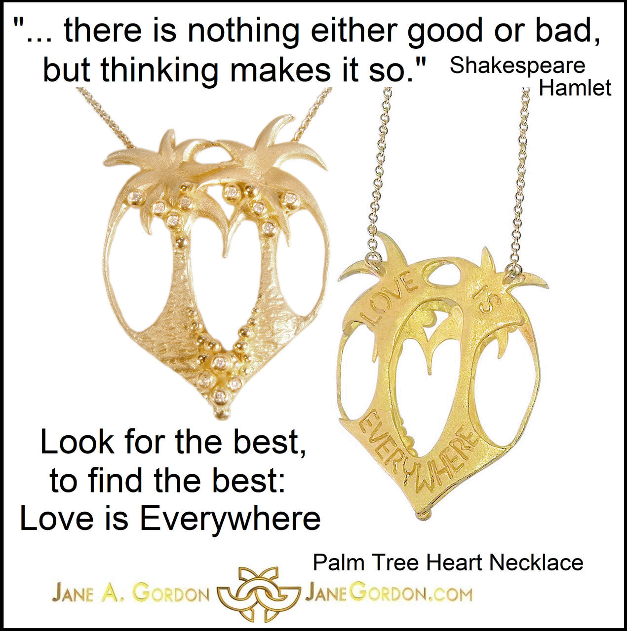 Lizards in Love Necklace: Diamonds in Solid 18K Gold & Sterling Silver. Love is Everywhere