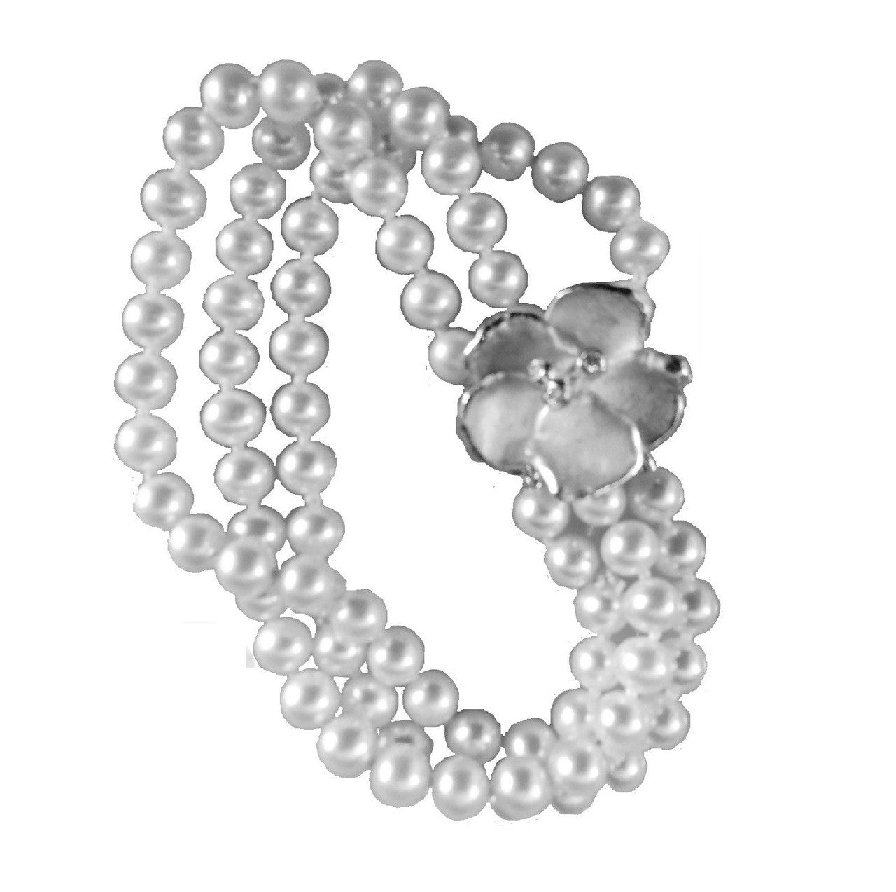 Metal Petals- Three Pansy Necklace-14K Gold with Diamond Center