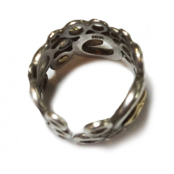 Peace, Love and Abundance Ring (Wide) 18K Gold with diamonds