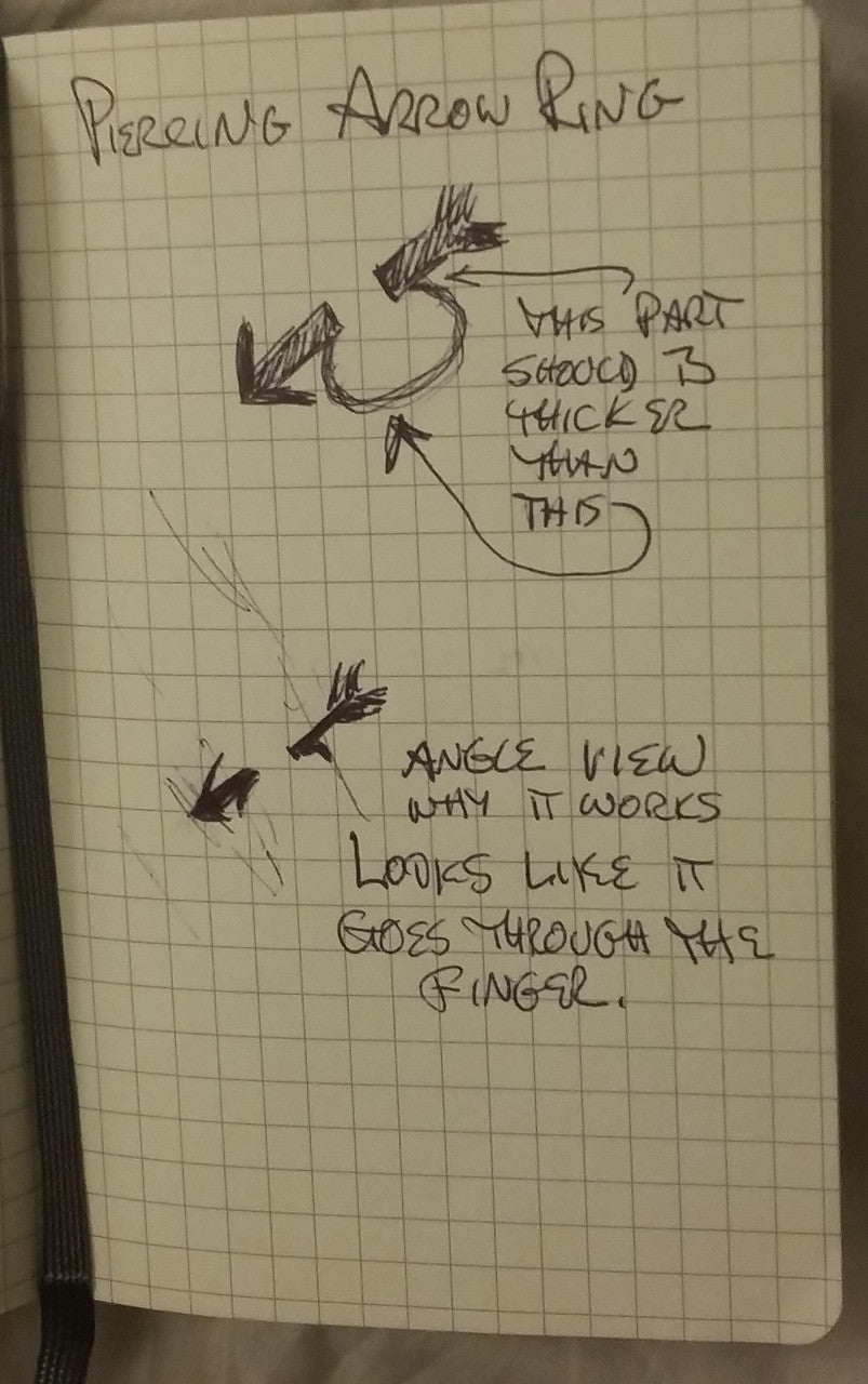 Custom Design: Illusion Piercing Arrow Ring-14K gold & diamonds