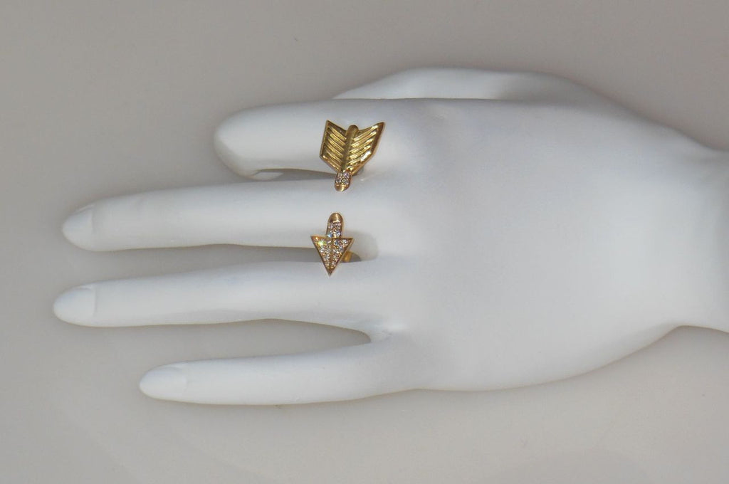 Custom Design: Illusion Piercing Arrow Ring-14K gold & diamonds