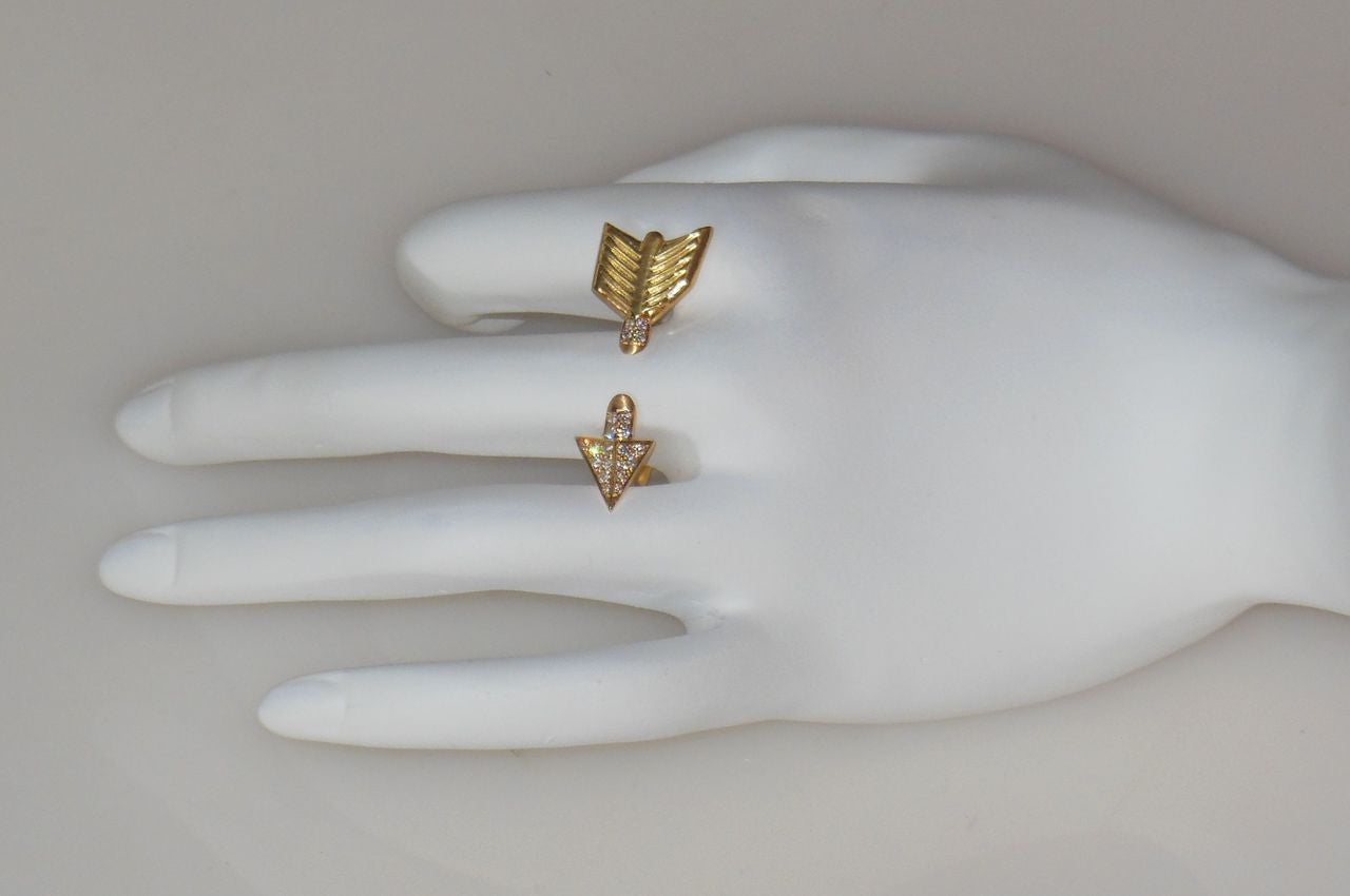 Custom Design: Illusion Piercing Arrow Ring-14K gold & diamonds