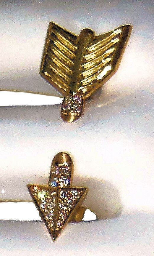 Custom Design: Illusion Piercing Arrow Ring-14K gold & diamonds