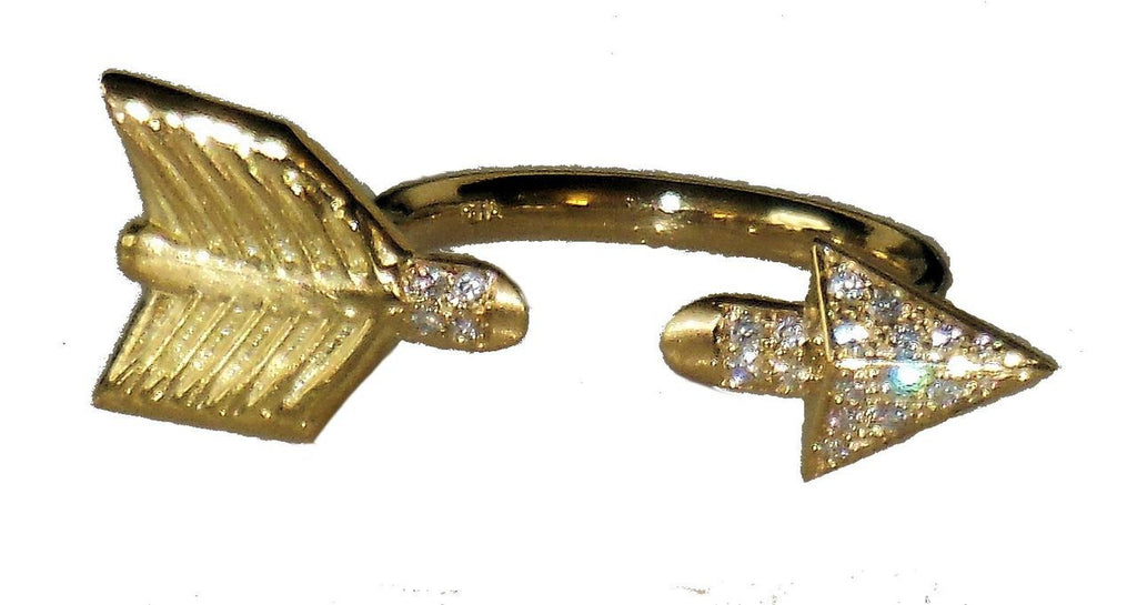 Custom Design: Illusion Piercing Arrow Ring-14K gold & diamonds