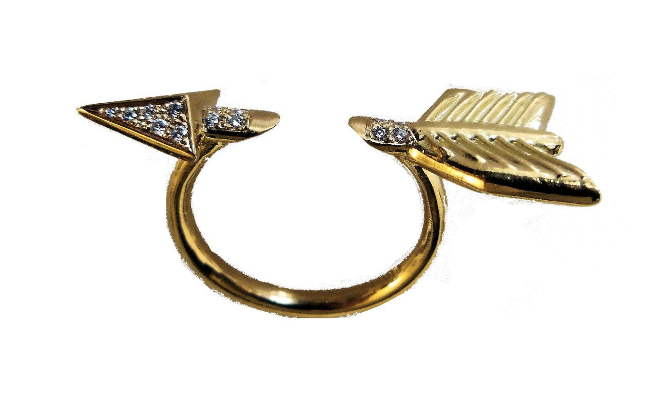 Custom Design: Illusion Piercing Arrow Ring-14K gold & diamonds