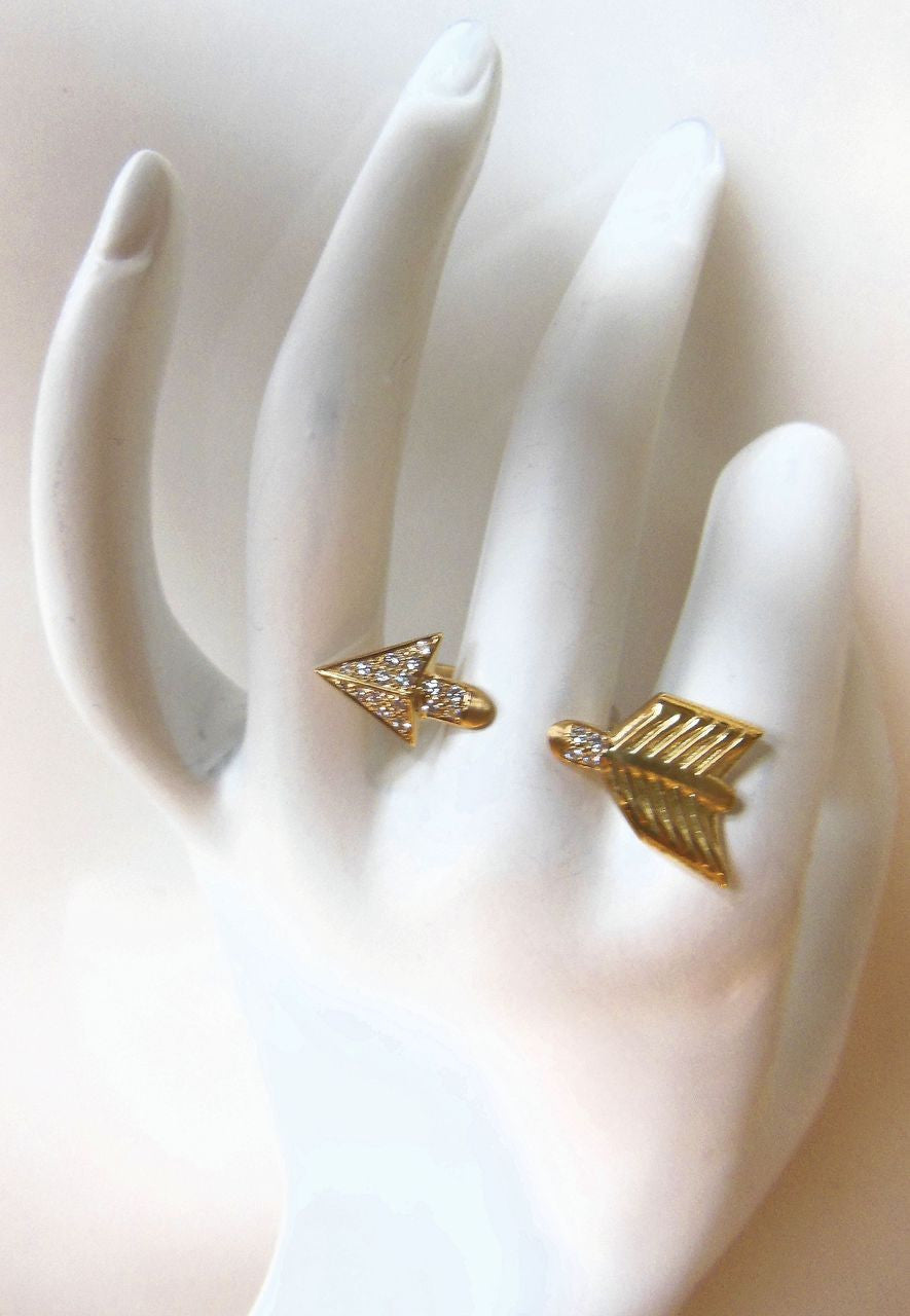 Custom Design: Illusion Piercing Arrow Ring-14K gold & diamonds