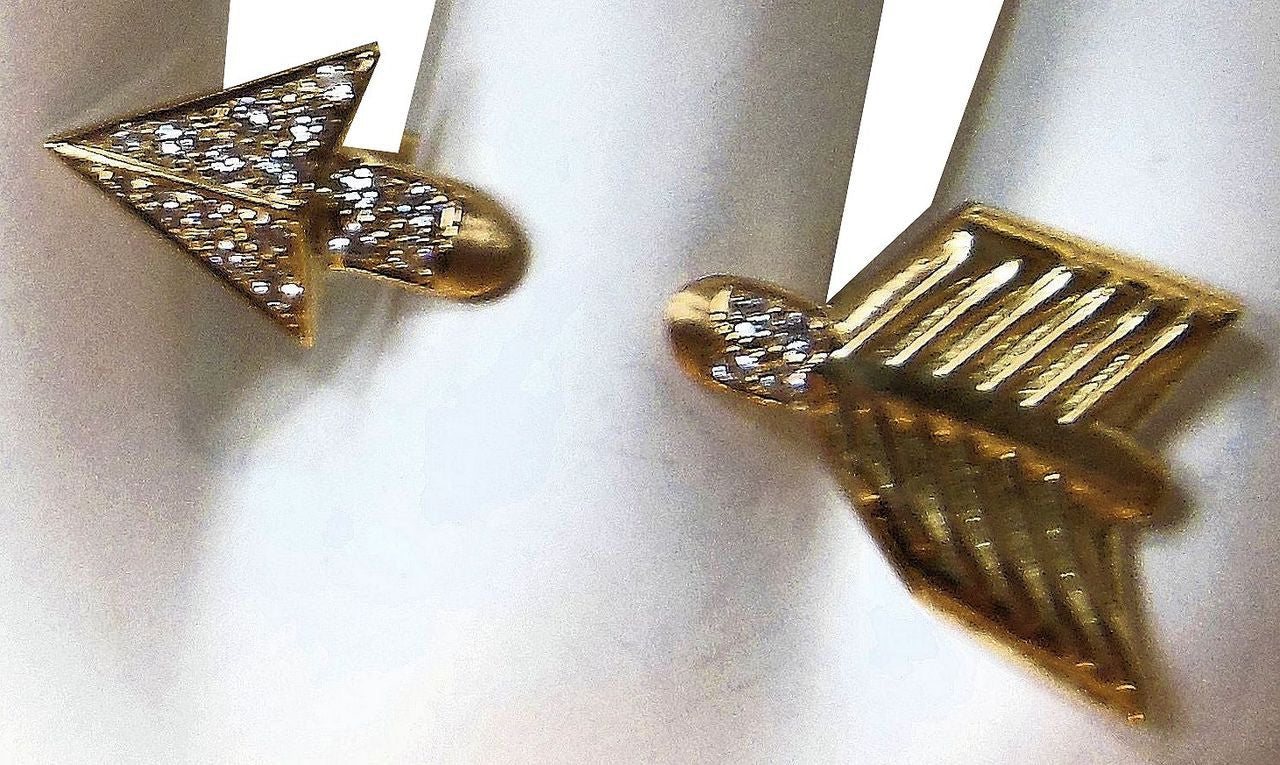 Custom Design: Illusion Piercing Arrow Ring-14K gold & diamonds