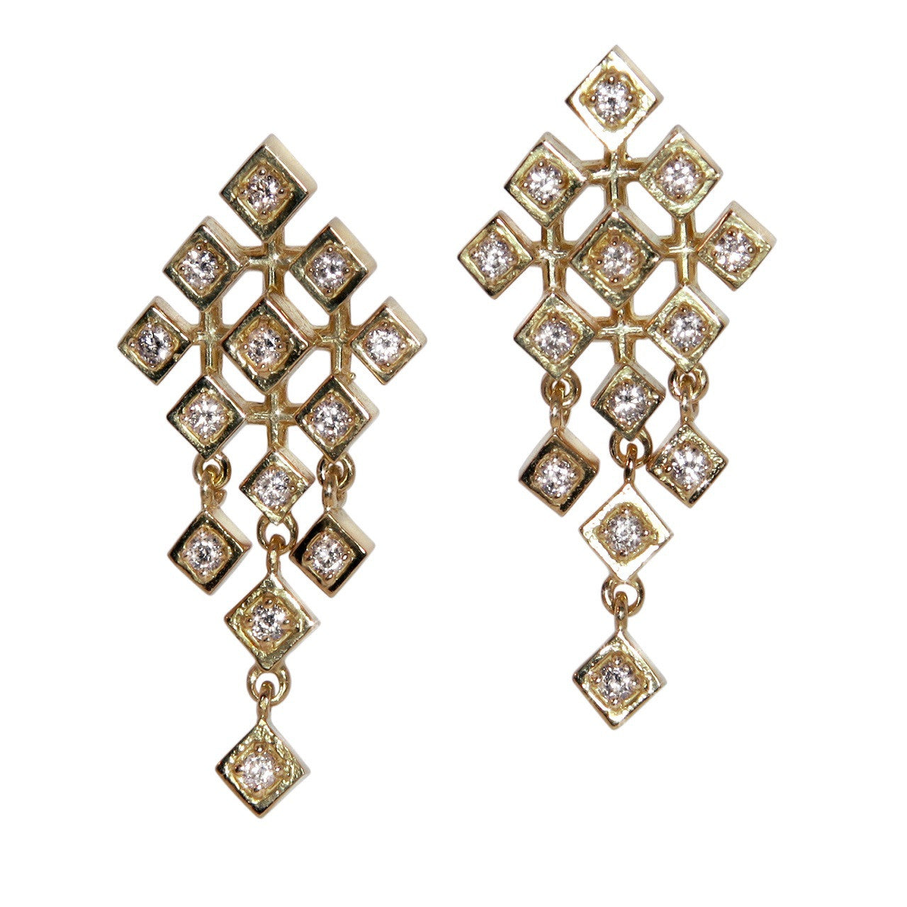 Pyramid Diamond Squares-Necklace-18K