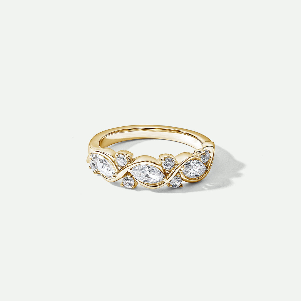 Liv | 9ct Yellow Gold 0.75ct tw Lab Grown Diamond Entwined Band Ring