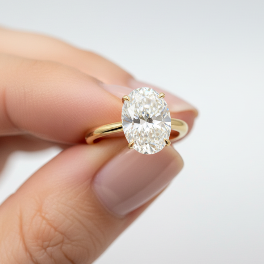 2 Carat Marquise Cut East and West Solitaire Diamond 14K Solid Gold Ring