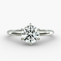 3.00 CTW AGI Certified Round Lab Grown Diamond Six Prong Solitaire Engagement Ring - F-VS Clarity in 14K White Gold-0